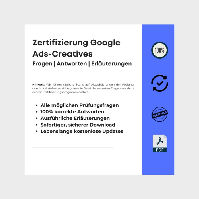 Antworten zur Zertifizierung Google Ads-Creatives